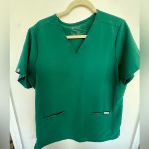 Figs casma scrub top hunter green sz L NWOT